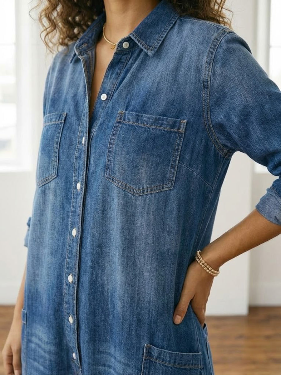 Serenity - Denim Katoenen Jumpsuit