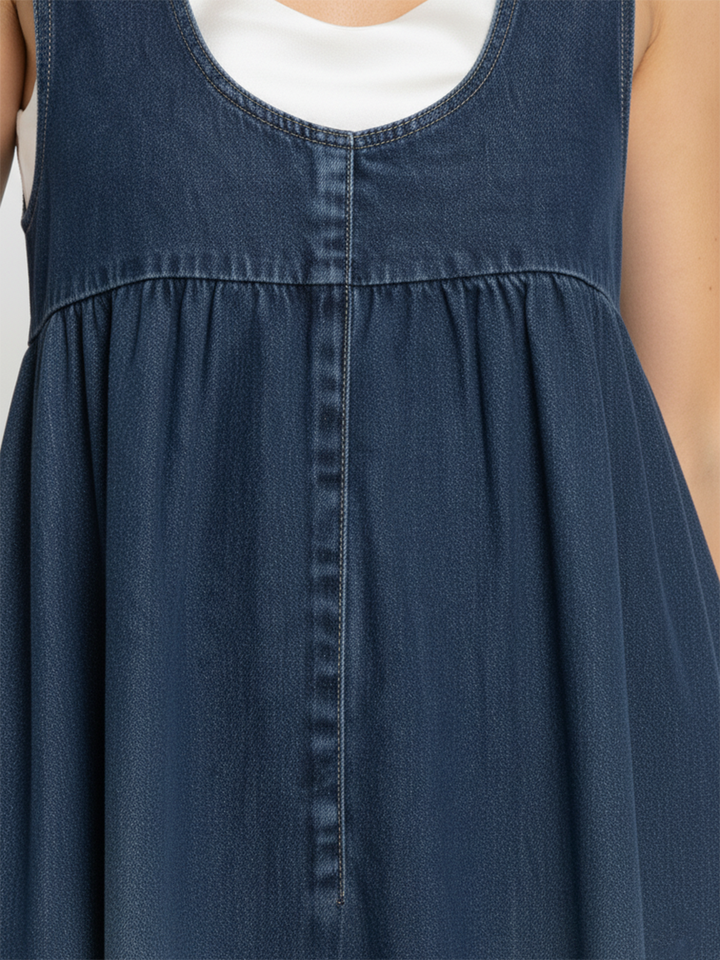 Amara - Vintage Denim Maxi Jurk