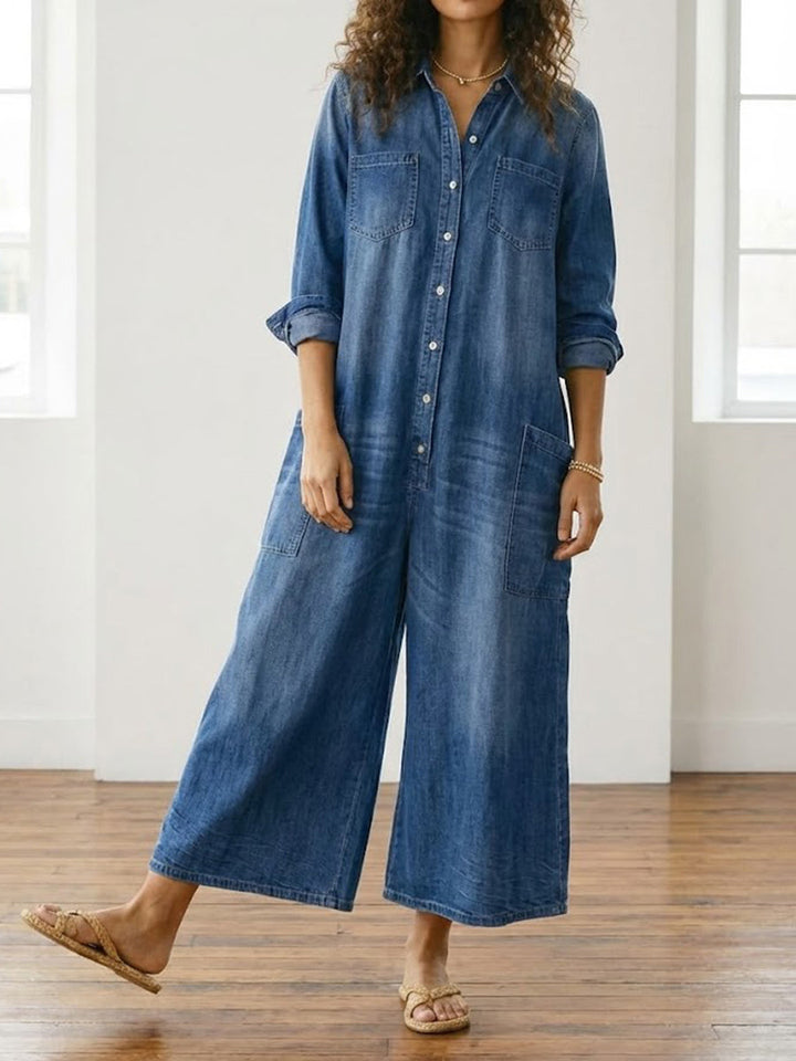 Serenity - Denim Katoenen Jumpsuit
