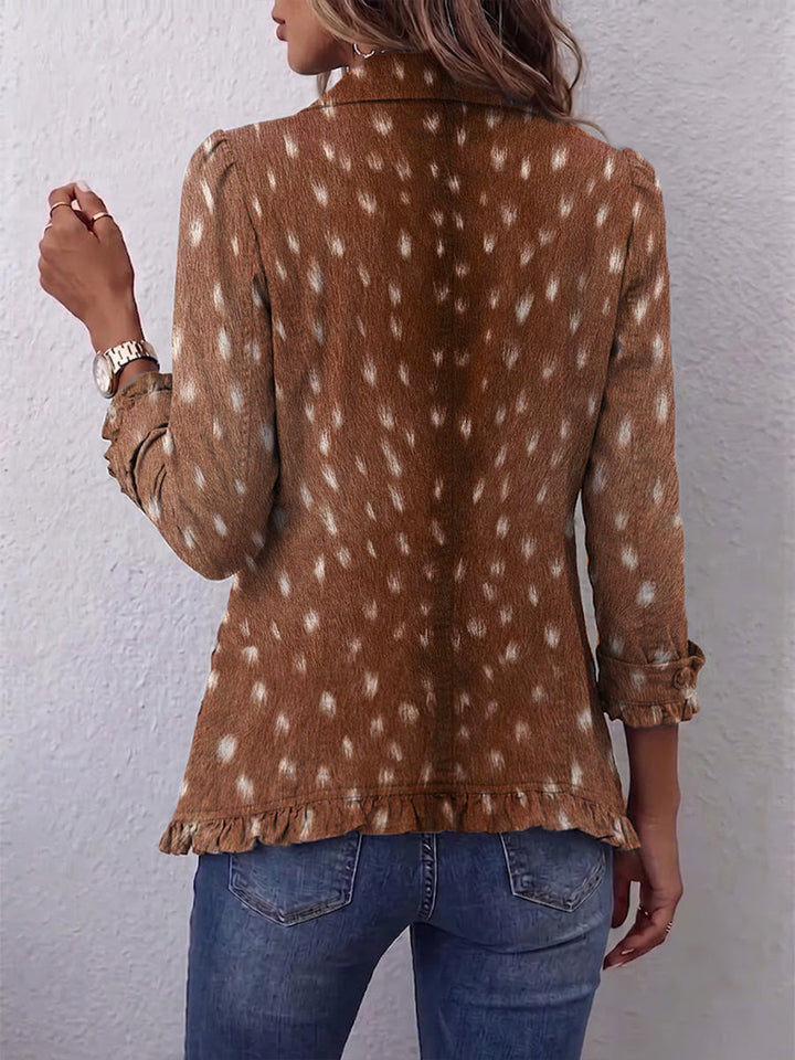 Layla | Bohemian Dierenprint Ruffled Jacket