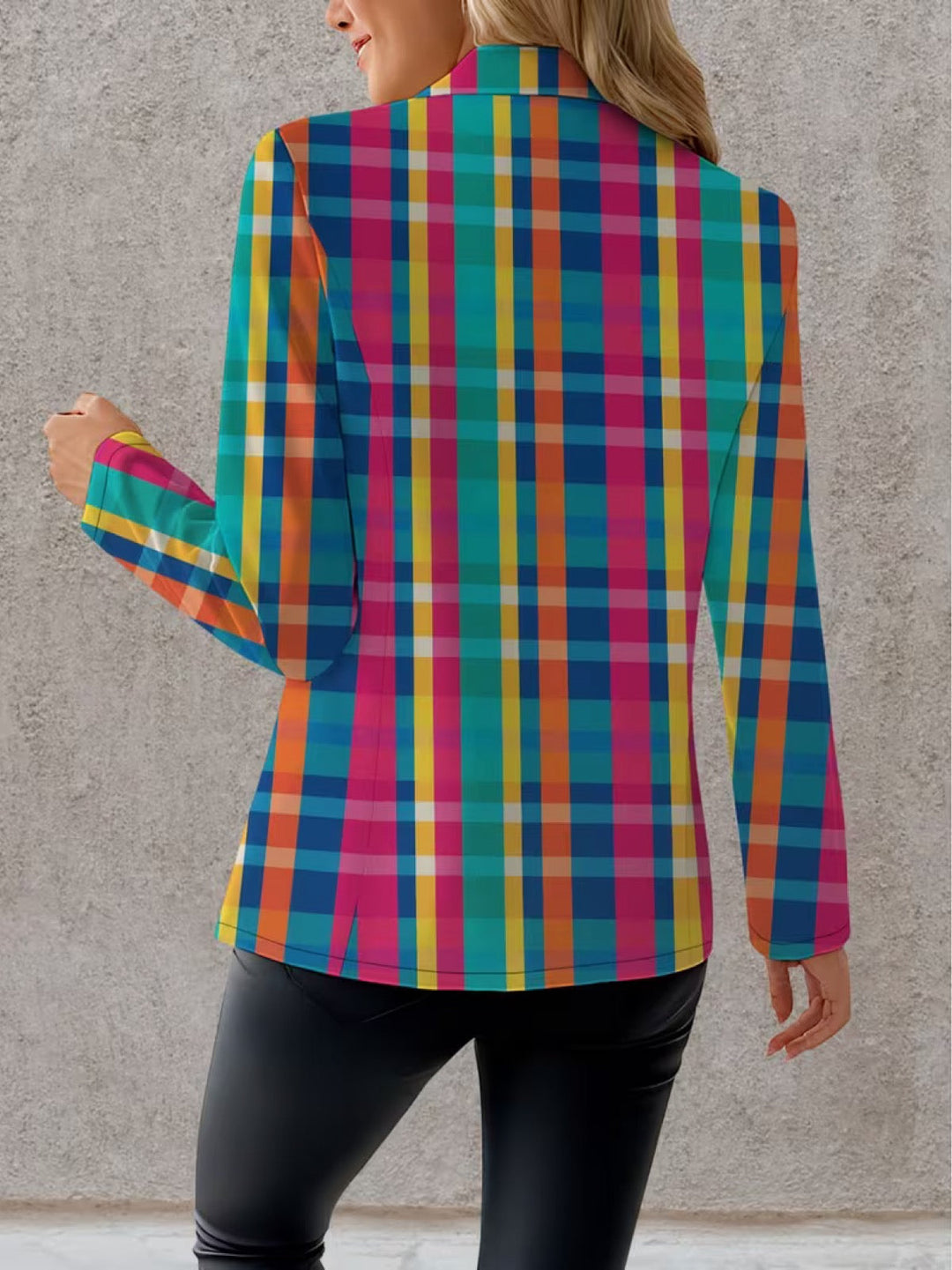 Scarlett | Dames Multicolor Geruite Blazer