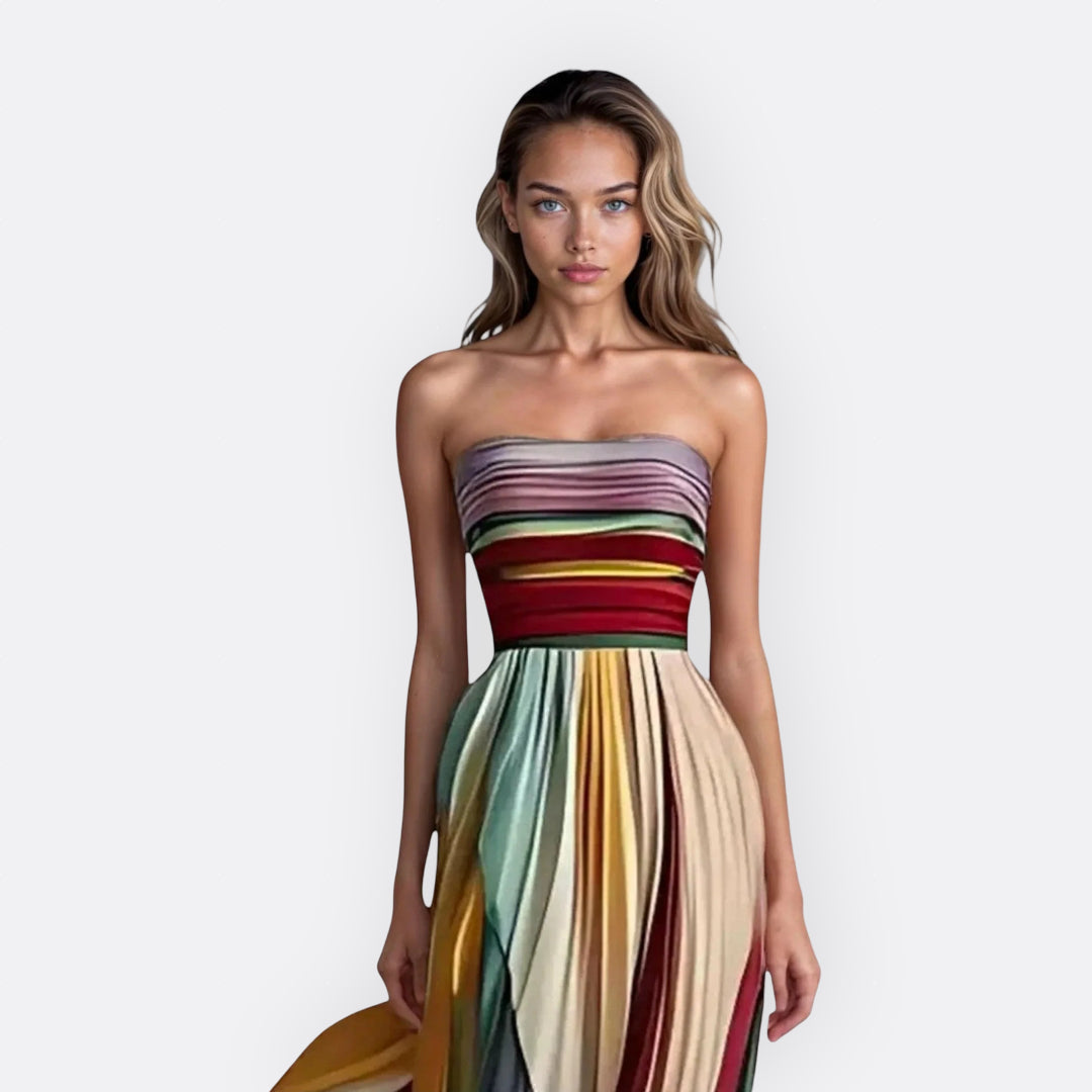 Everly - Lange Strapless Jurk