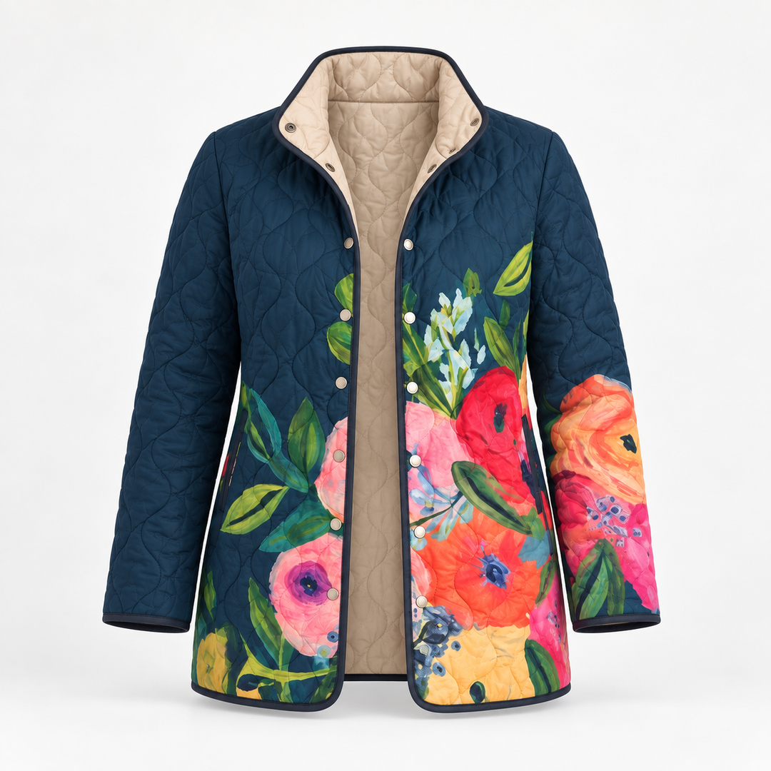 Madison - Geschilderde Bloemen Gequilt Jasje