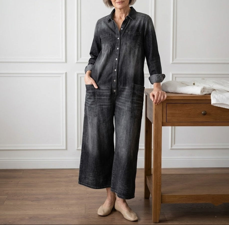 Serenity - Denim Katoenen Jumpsuit