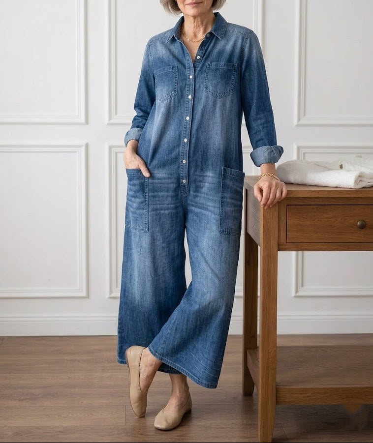 Serenity - Denim Katoenen Jumpsuit