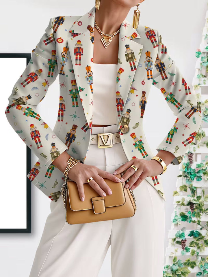 Grace | Dames Notenkraker Print Blazer