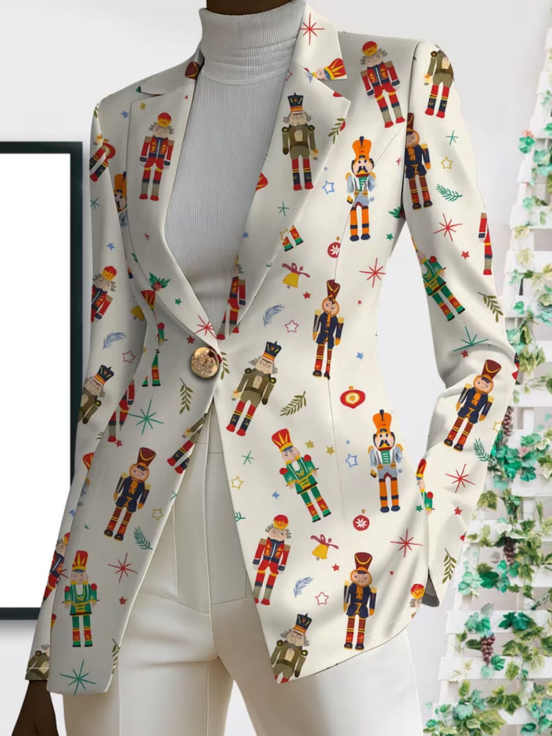 Grace | Dames Notenkraker Print Blazer
